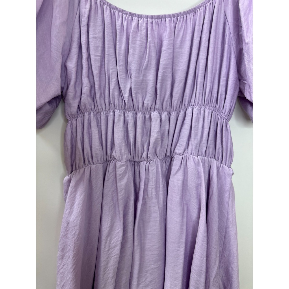 Molly Green Andrea Babydoll Dress Lavender Puff Sleeve Smocked Mini XS Coquette - Picture 5 of 16